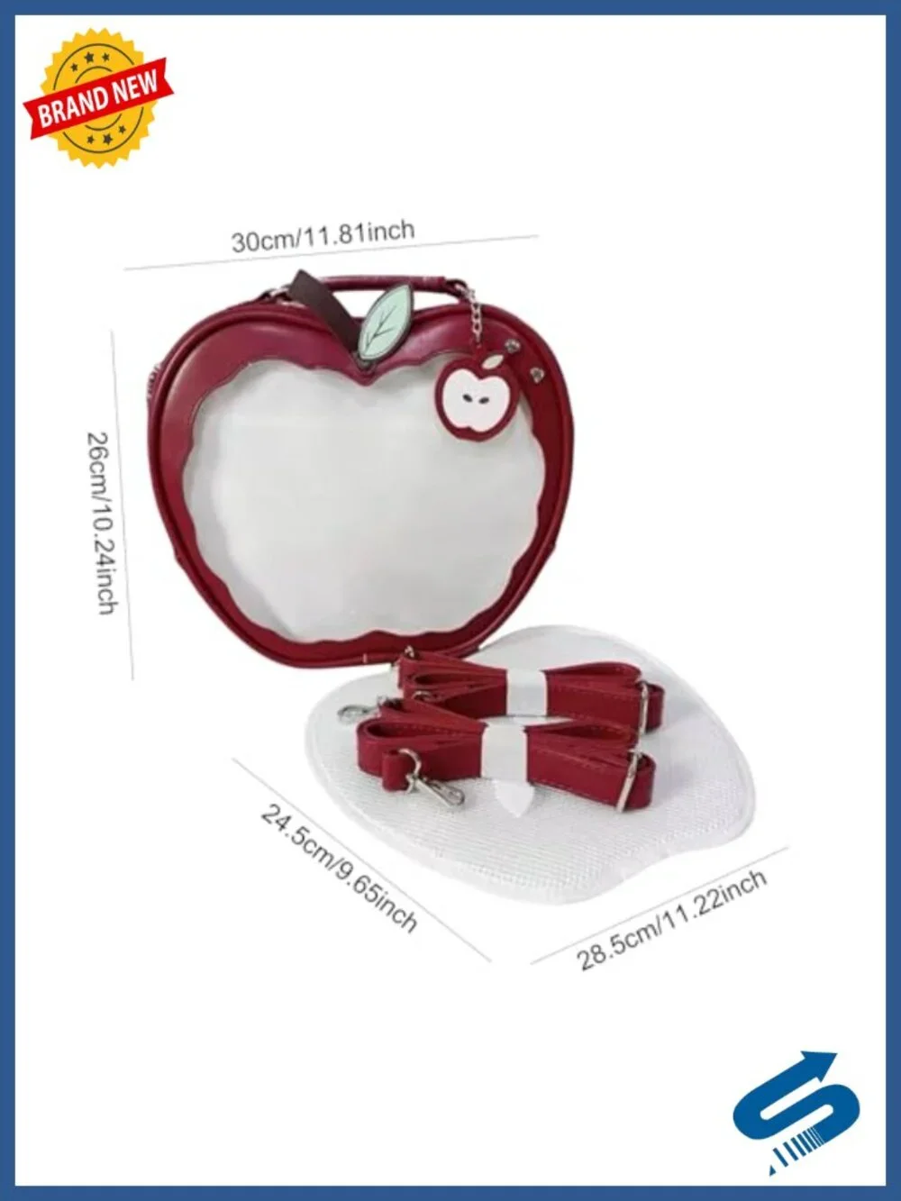 Apple-Shaped Ita Backpack for DIY Badge Pin Display